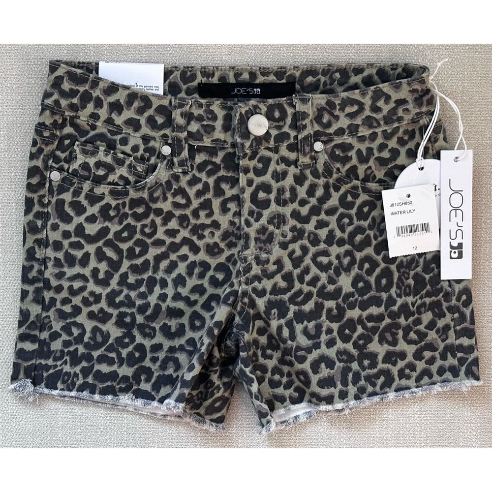 JOES JEANS Girl’s The Wildlife Mid Rise Shorts- WATER LILY, SZ 12